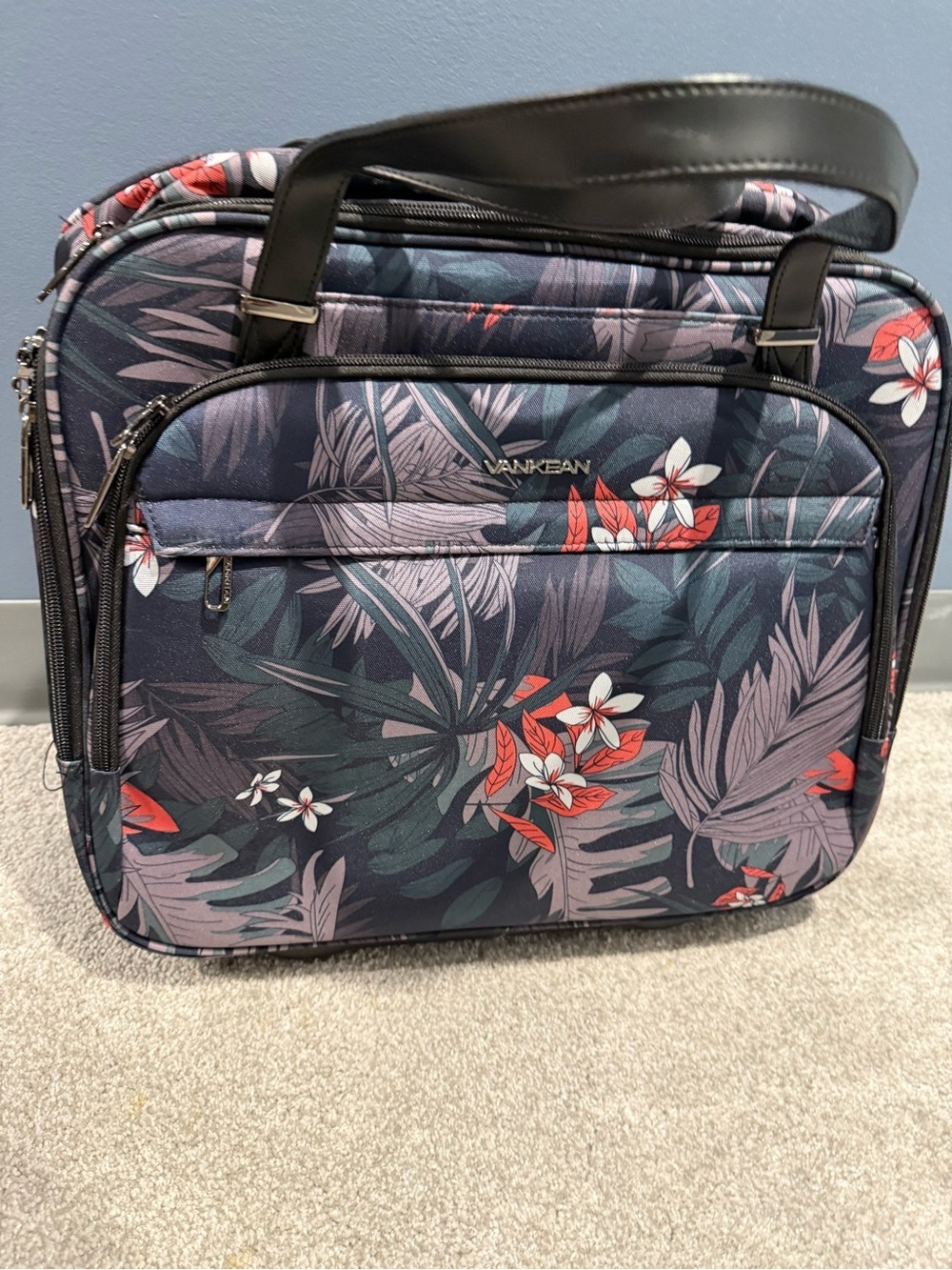 VANKEAN Rolling Laptop Case Premium Rolling Travel Luggage Bag Floral RFID - Picture 6 of 14